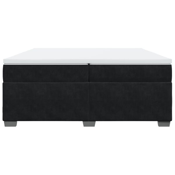 vidaXL Ł&oacute;żko kontynentalne z materacem, czarne, aksamit 200x200 cm