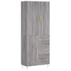 vidaXL Witrynka szary dąb sonoma 69,5x34x180cm materiał drewnopochodny
