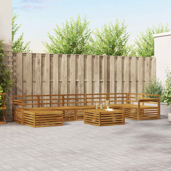 vidaXL Zestawy sof 8 pcs Naturalny Lite Drewno Akacji