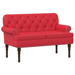 vidaXL Sofa dwuosobowa z guzikowym pikowaniem czerwony Ekosk&oacute;ra