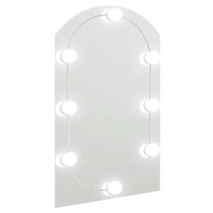vidaXL Lustro z lampami LED, 90x45 cm, szklane, z łukiem