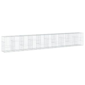 vidaXL Kosz gabionowy z pokrywą, 1000x100x150 cm, galwanizowane żelazo