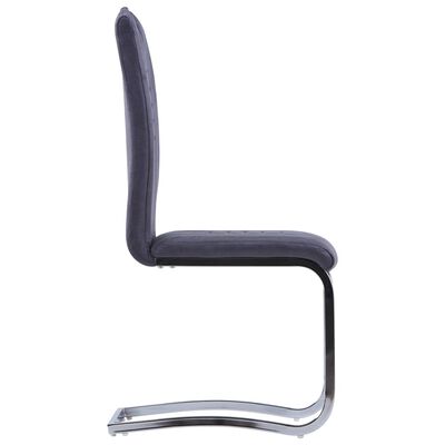 vidaXL Krzesła stołowe, wspornikowe, 6 szt., szare, sztuczny zamsz