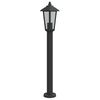 vidaXL Lampa ogrodowa na słupku, czarna, 80 cm, stal nierdzewna