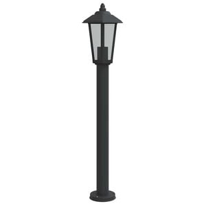 vidaXL Lampa ogrodowa na słupku, czarna, 80 cm, stal nierdzewna