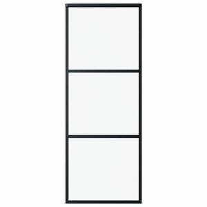 vidaXL Drzwi przesuwne 3-panele, szkło ESG i aluminium, 76x205 cm, czarne