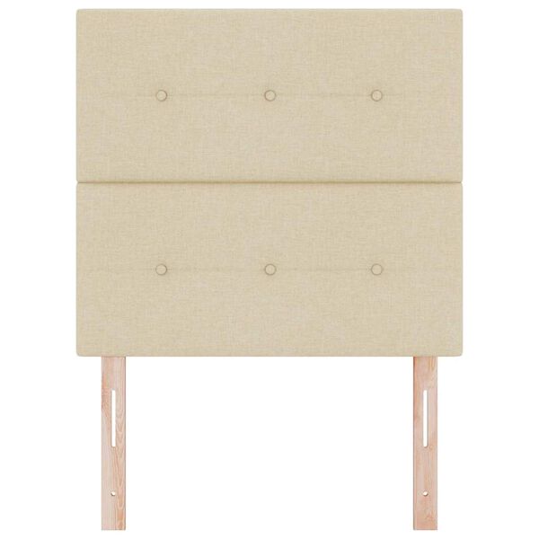 vidaXL Zagł&oacute;wek Z zagł&oacute;wkiem Kremowy 100 cm Sk&oacute;ra ekologiczna