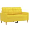 vidaXL 2-osobowa sofa z poduszkami, jasnoż&oacute;łta, 120 cm, tkanina