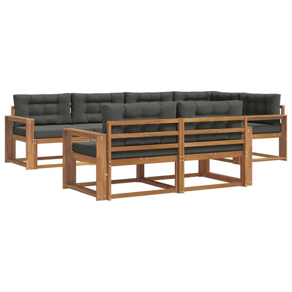 vidaXL Zestaw sof na zewnątrz z poduszką 7 pcs Naturalny i Antracytowy