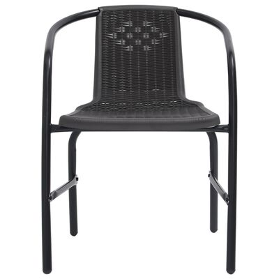 vidaXL Krzesła ogrodowe, 6 szt., rattan syntetyczny i stal, 110 kg
