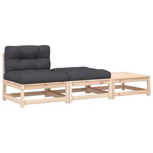 vidaXL Ogrodowa sofa bez podłokietnik&oacute;w, z poduszkami i podn&oacute;żkami