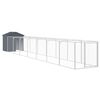 vidaXL Buda dla psa, z dachem, antracytowa, 117x813x123 cm, stal