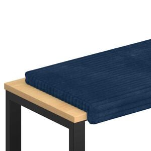 vidaXL Poduszka na ławkę Pluszowy kord Granatowy Głębokość 35 cm