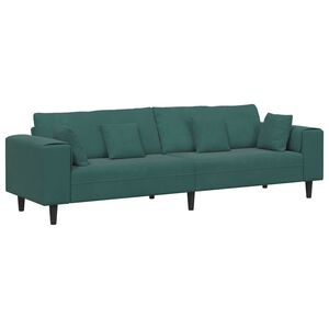 vidaXL Sofa z poduszką Ciemna zieleń 250 x 77 x 76 cm Aksamit