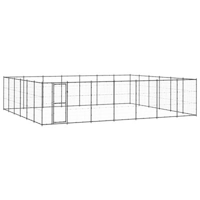 vidaXL Kojec zewnętrzny dla psa, stalowy, 50,82 m²