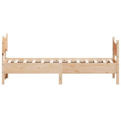 vidaXL Rama łóżka z wezgłowiem, 90x190 cm, lite drewno sosnowe