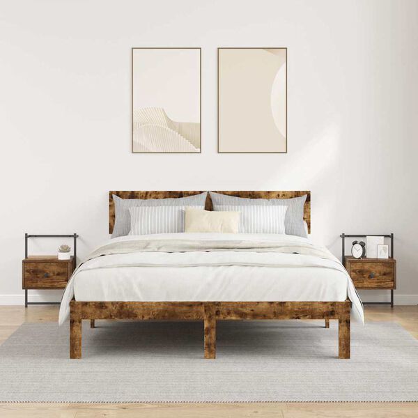 vidaXL Szafki nocne, wiszące, 2 szt., przydymiony dąb, 35x30x51 cm