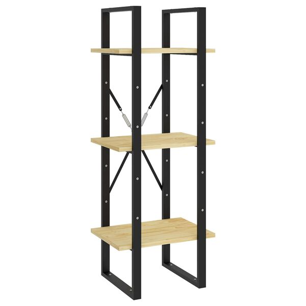 vidaXL 3-poziomowy regał na książki, 40x30x105 cm, lite drewno sosnowe