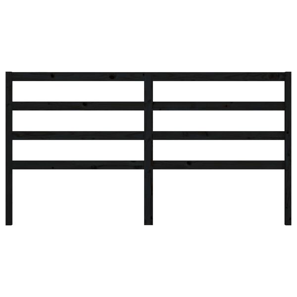 vidaXL Wezgłowie łóżka, czarne, 186x4x100 cm, lite drewno sosnowe
