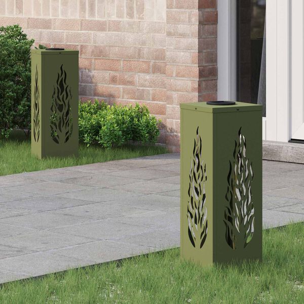 vidaXL Słoneczna LED lampa na ścieżkę 2 pcs Zielony oliwkowy