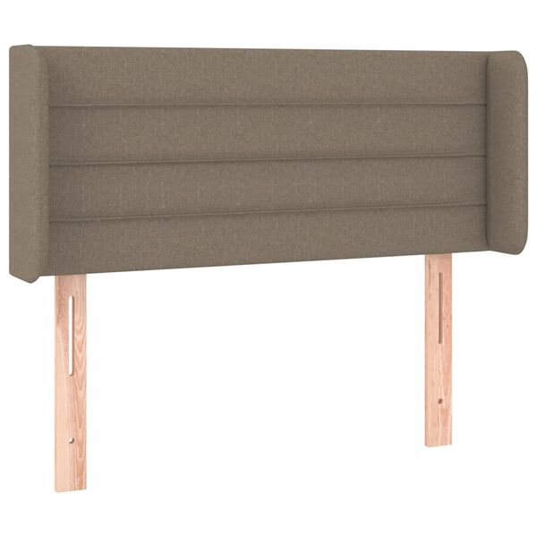 vidaXL Zagł&oacute;wek do ł&oacute;żka z LED, taupe, 83x16x78/88 cm, tkanina