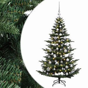 vidaXL Sztuczna choinka z bombką 120 cm 150 LED Ciepła biel PE i PVC