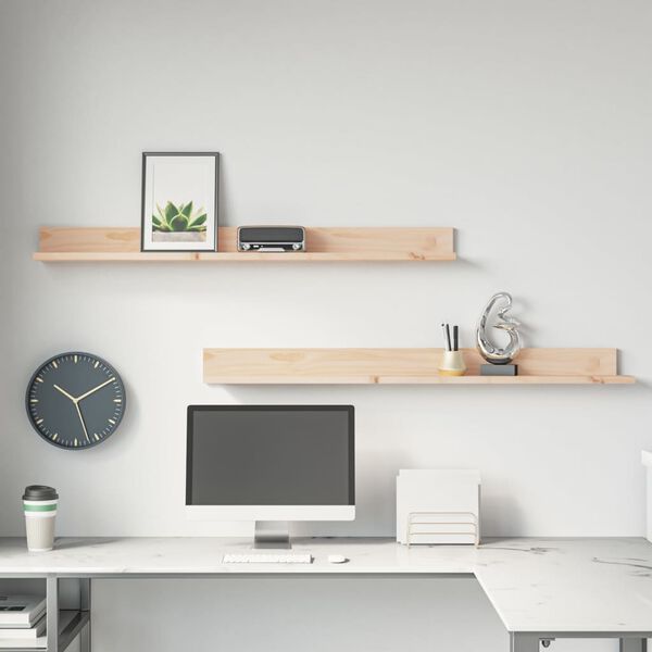 vidaXL P&oacute;łki ścienne, 2 szt., 110x11x9 cm, drewno sosnowe