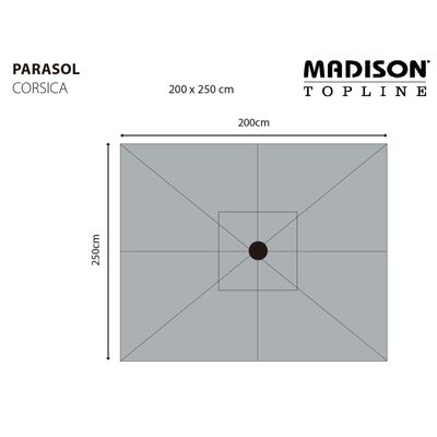 Madison Parasol ogrodowy Corsica, 200x250 cm, szary