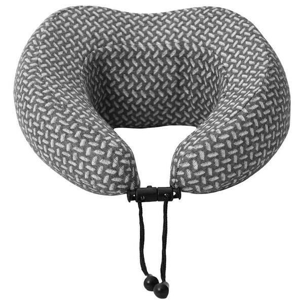 vidaXL Poduszka podr&oacute;żna na szyję Szary 30 x 28 x 14 cm Poliester