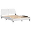 vidaXL Rama ł&oacute;żka bez materaca, Zadar, biała, 140x200cm, obita sztuczną sk&oacute;rą