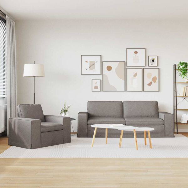 vidaXL Sofa 2 pcs Ciemnoszary 182 x 80 x 82 cm tkanina