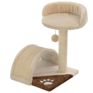 vidaXL Drapak dla kota z sizalowym słupkiem, 40 cm, beżowo-brązowy