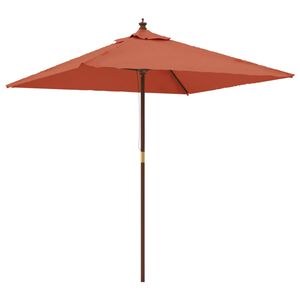 vidaXL Parasol ogrodowy na drewnianym słupku, terakota, 198x198x231 cm