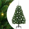 vidaXL Sztuczna choinka z zawiasami 150 LED zielony 120 cm PVC i stal