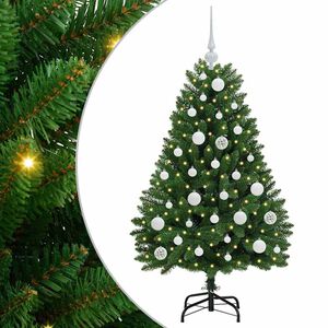 vidaXL Sztuczna choinka 120 cm 150 LED Ciepła biel PVC i stal zielony