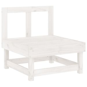 vidaXL Ogrodowa sofa środkowa, biała, lite drewno sosnowe