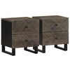 vidaXL Szafki nocne, czarne, 2 szt., 40x33x46 cm, lite drewno mango