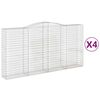 vidaXL Kosze gabionowe, 4 szt, 400x50x200/220 cm, galwanizowane żelazo