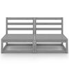 vidaXL 2-osobowa sofa ogrodowa, szara, lite drewno sosnowe