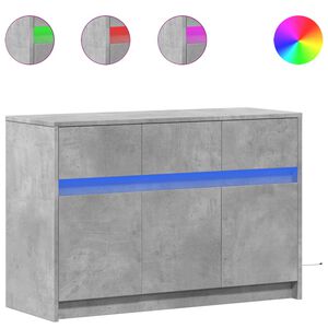 vidaXL Szafka TV z LED, szarość betonu, 91x34x61 cm
