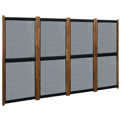 vidaXL Parawan 4-panelowy, czarny, 280 x 170 cm
