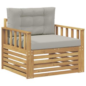 vidaXL Sofa na zewnątrz Poliester biały i jasnoszary