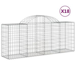 vidaXL Kosze gabionowe, 18 szt, 200x50x80/100 cm, galwanizowane żelazo