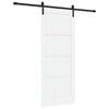 vidaXL Drzwi przesuwne biały i czarny 83 x 202 cm Lite drewno sosnowe