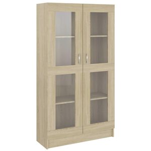 vidaXL Witryna, dąb sonoma, 82,5x30,5x150 cm, materiał drewnopochodny