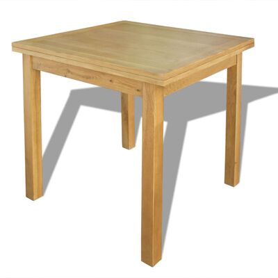 vidaXL Stół rozkładany, 85x85x75 cm, lite drewno dębowe
