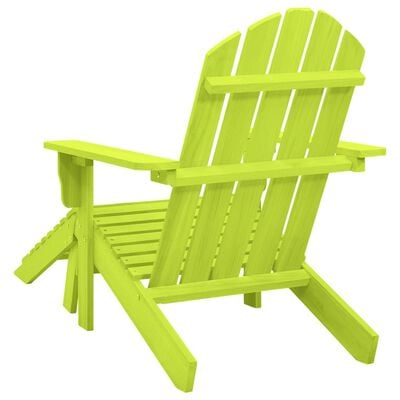 vidaXL Krzesło ogrodowe Adirondack z podnóżkiem, jodłowe, zielone