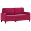 vidaXL Sofa 2-osobowa, winna czerwień, 140 cm, tapicerowana aksamitem
