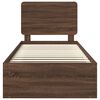vidaXL Ramka ł&oacute;żka Brązowy dąb 90 x 190 cm Lite drewno sosnowe