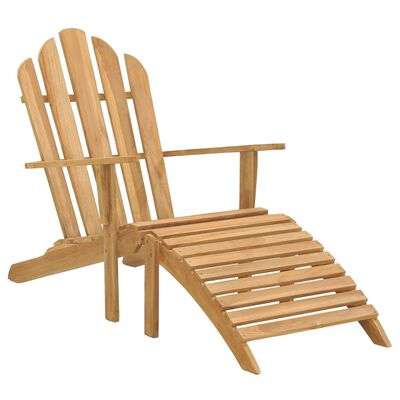 vidaXL Krzesła Adirondack z podnóżkami, 2 szt., lite drewno tekowe